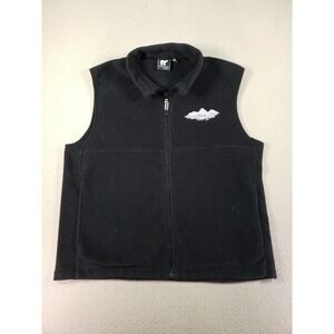 White Bear Clothing Co. Jacket Mens Medium Black Fleece Sleeveless Full Zip Vest